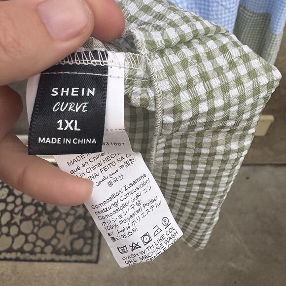 Lot Of 2 SHEIN Curvy 1XL GINGHAM maxi Dresses - Picture 3 of 10